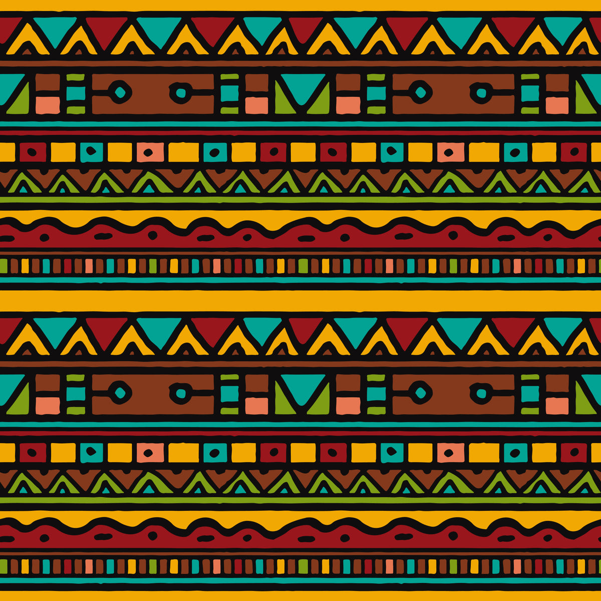 Tapet med geometriskt folkloristiskt tribal-mönster⁠ in your room — zoomed