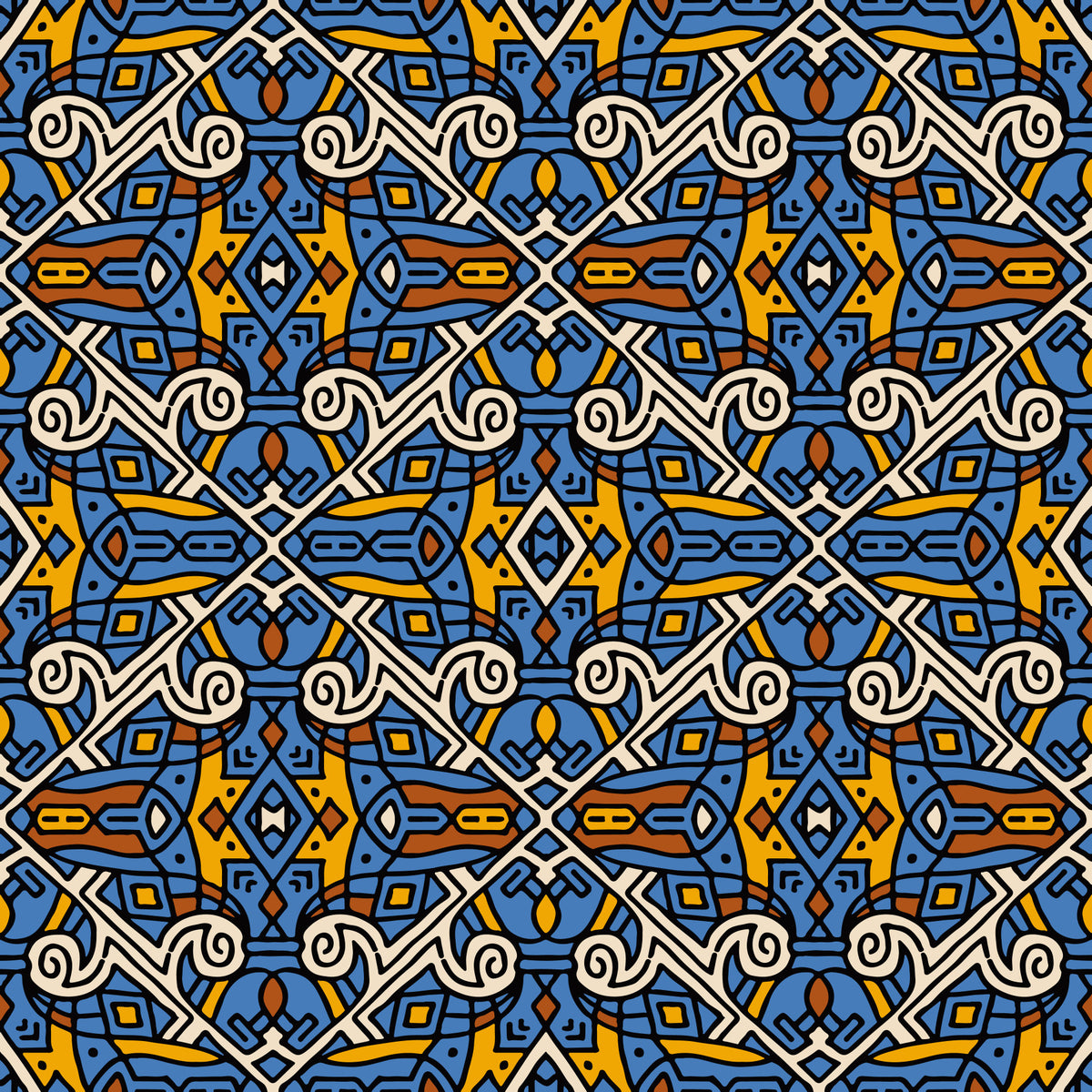 Papier peint Motif de carreaux en mosaïque tribale in your room