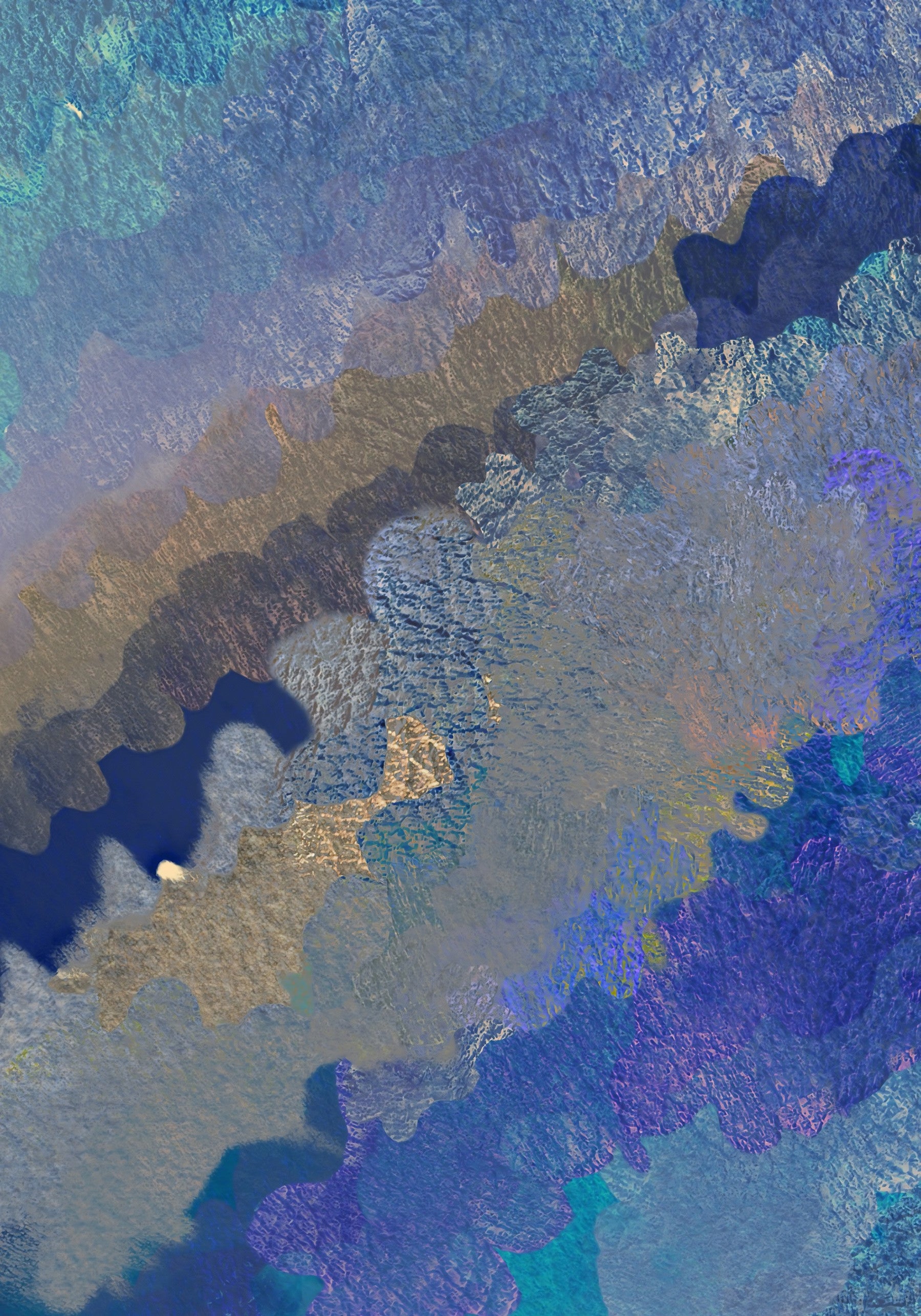 Abstraktes Wandbild „Cerulean Layers“