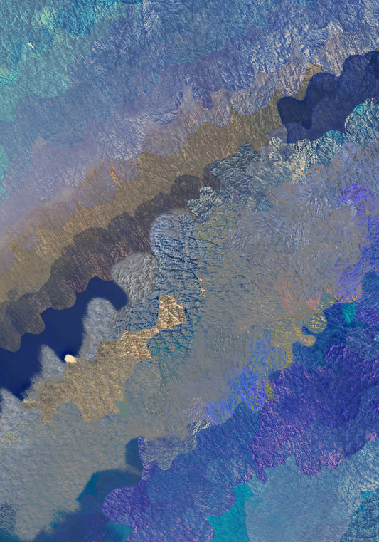 Mural abstract de artă pentru perete „Straturi azurii”