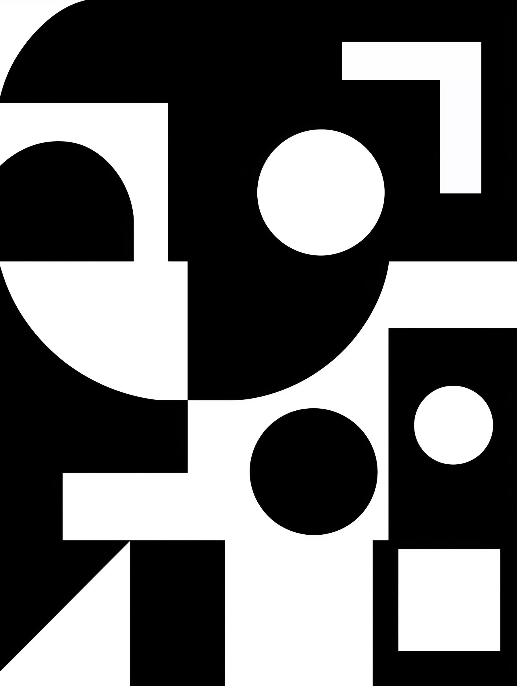 Minimalistisches monochromes geometrisches Wandbild