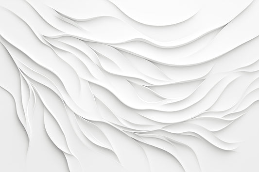 Minimalistisches Wandbild „Fließende weiße Wellen“