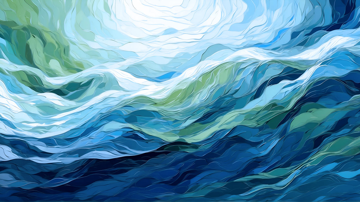 Abstraktes Wandbild „Ätherischer azurblauer Fluss“ in your room