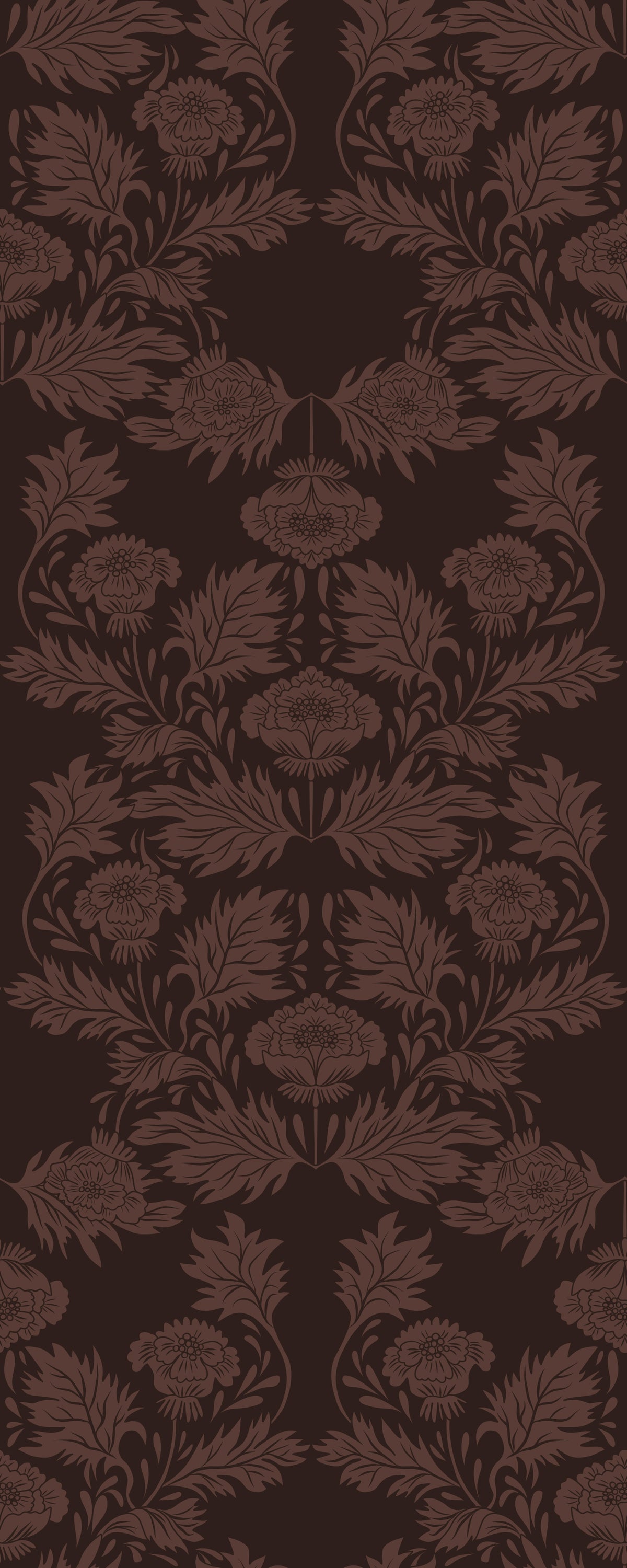Deep Earthy Floral Motif Wallpaper⁠ in your room