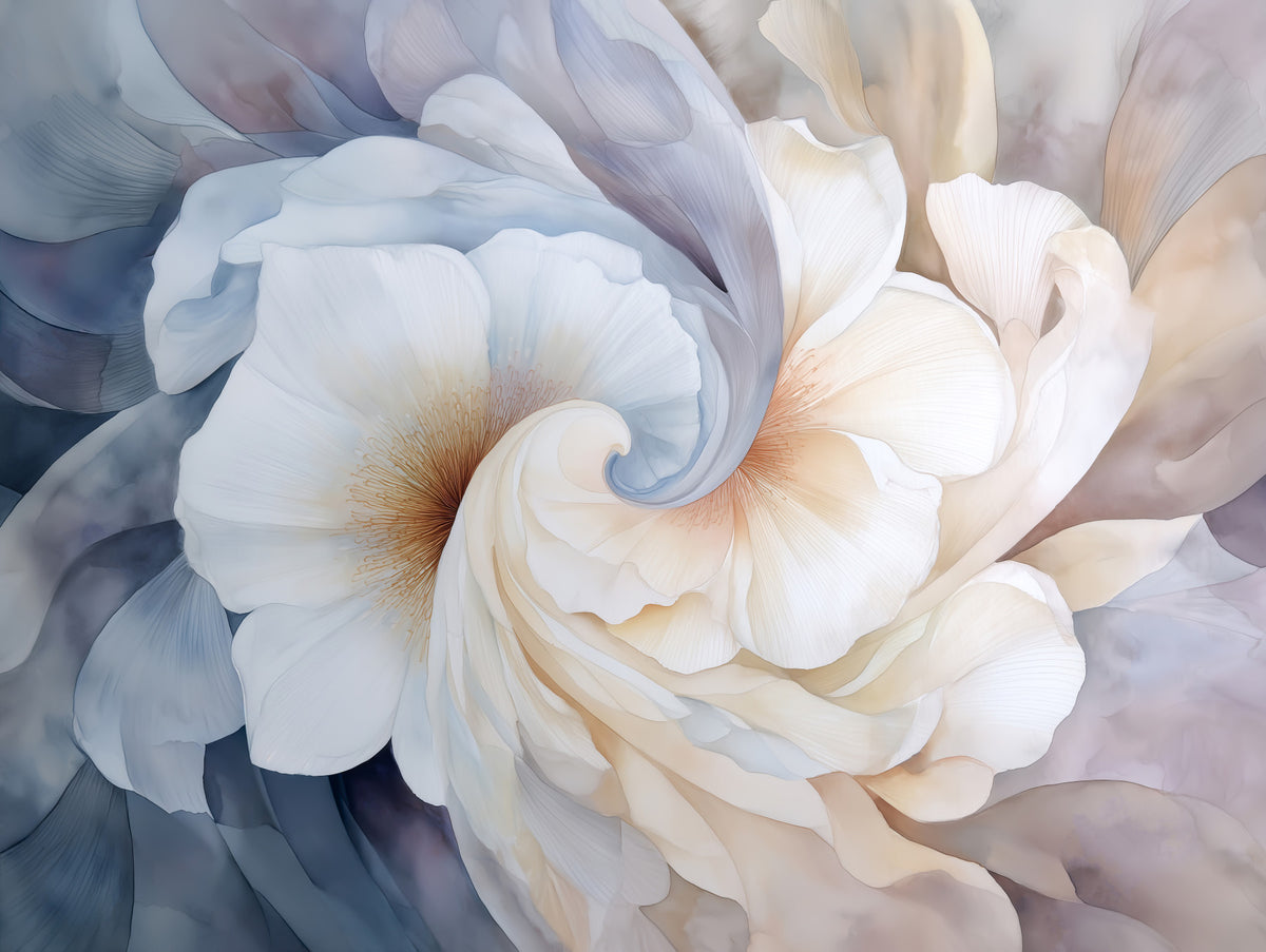 Blomstret Yin Yang-ro og -harmoni-veggmaleri in your room — zoomed