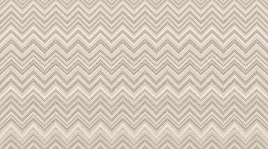Minimalistisk vægmaleri med neutralt zigzag-sildebensmønster