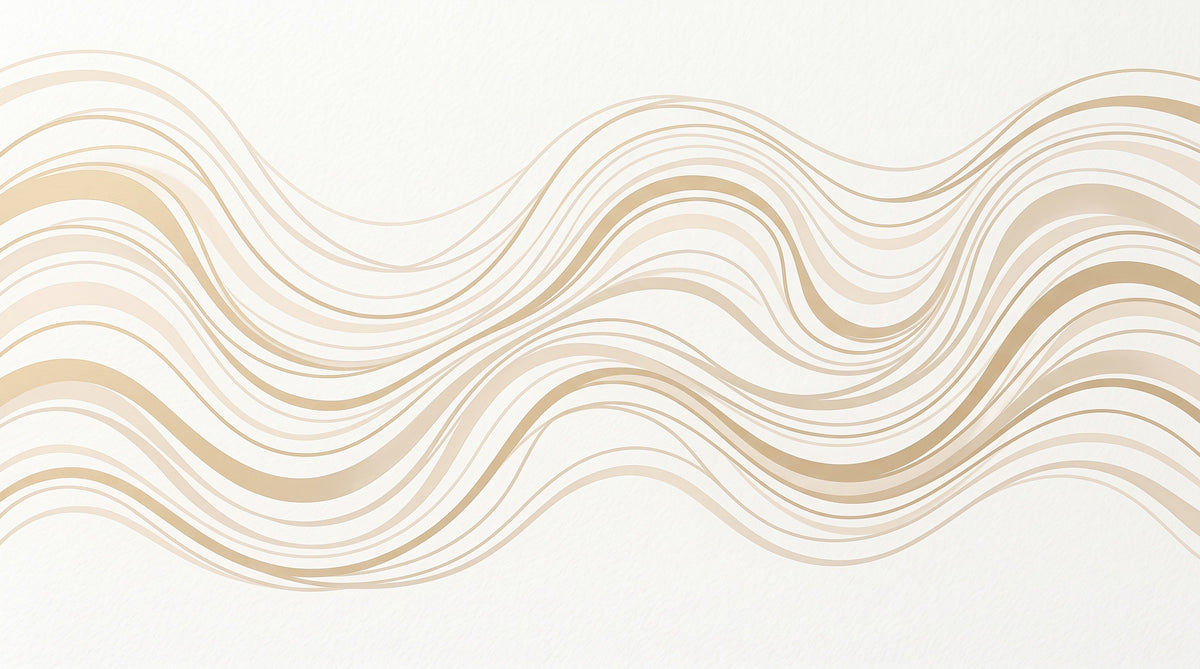 Murale da parete con linee ondulate fluide color crema e beige in your room