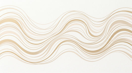 Murale da parete con linee ondulate fluide color crema e beige