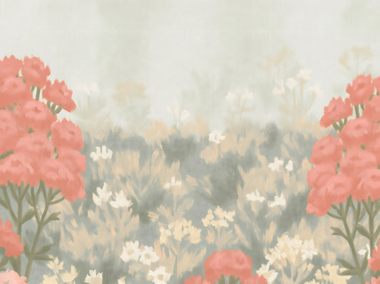 Papier peint panoramique botanique Blush Meadow
