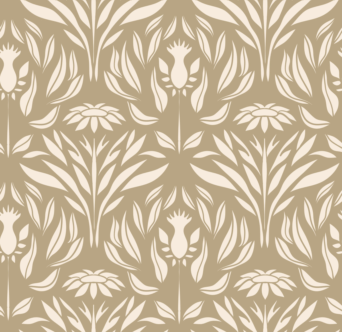 Tapet floral clasic crem și bej⁠ in your room — zoomed