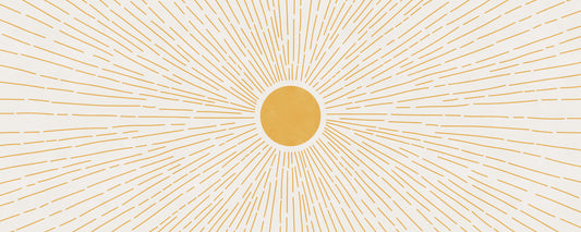 Guldfarvet solstråle-minimalistisk vægmaleri