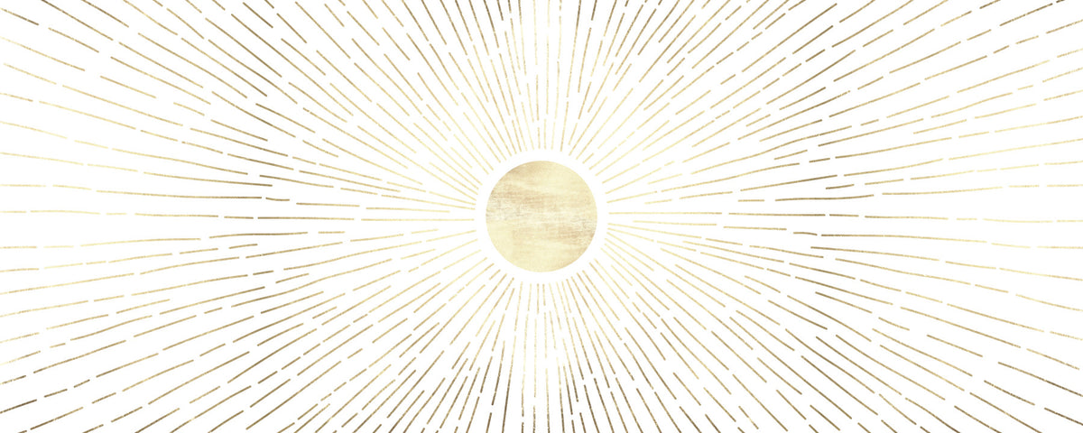 Radiant Golden Burst Wall Mural in your room — zoomed