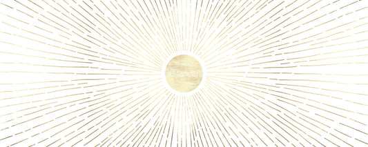 Strahlendes goldenes Strahlen-Wandbild