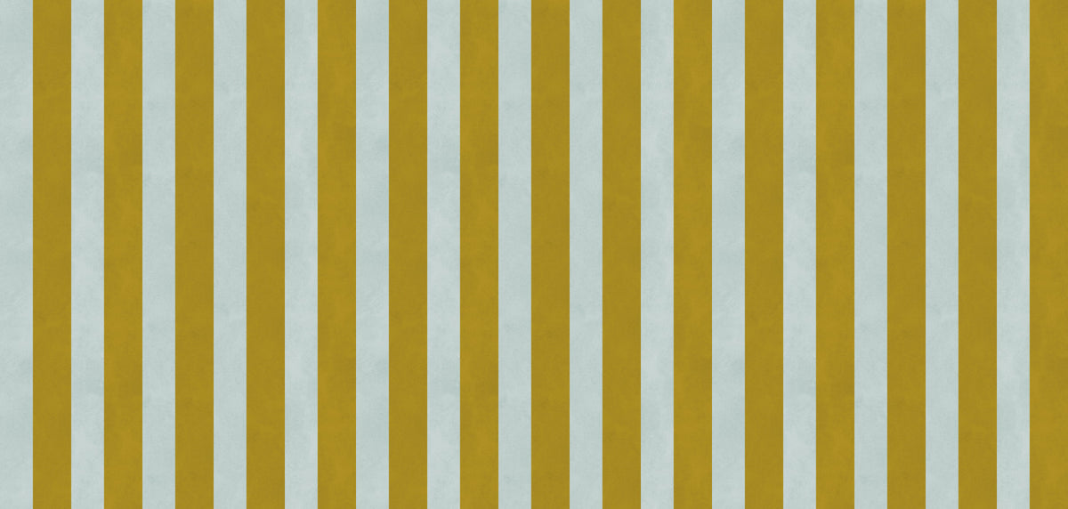 オークルとセージの縦縞の壁画 in your room — zoomed