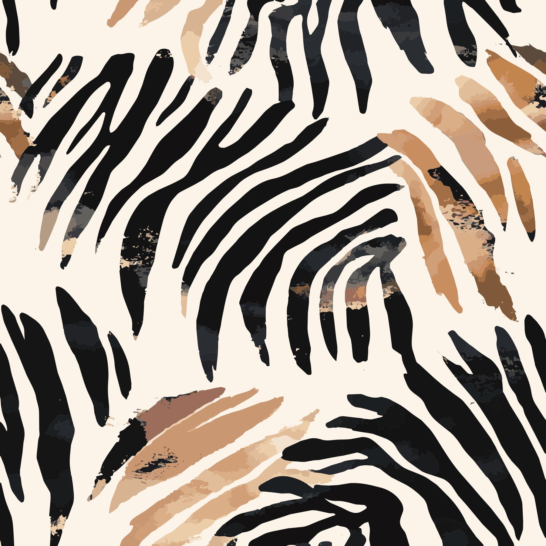 Abstract Zebra Stripe Brushwork Wallpaper⁠