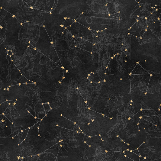 Eternal Star Atlas - Antracietkleurig behang⁠