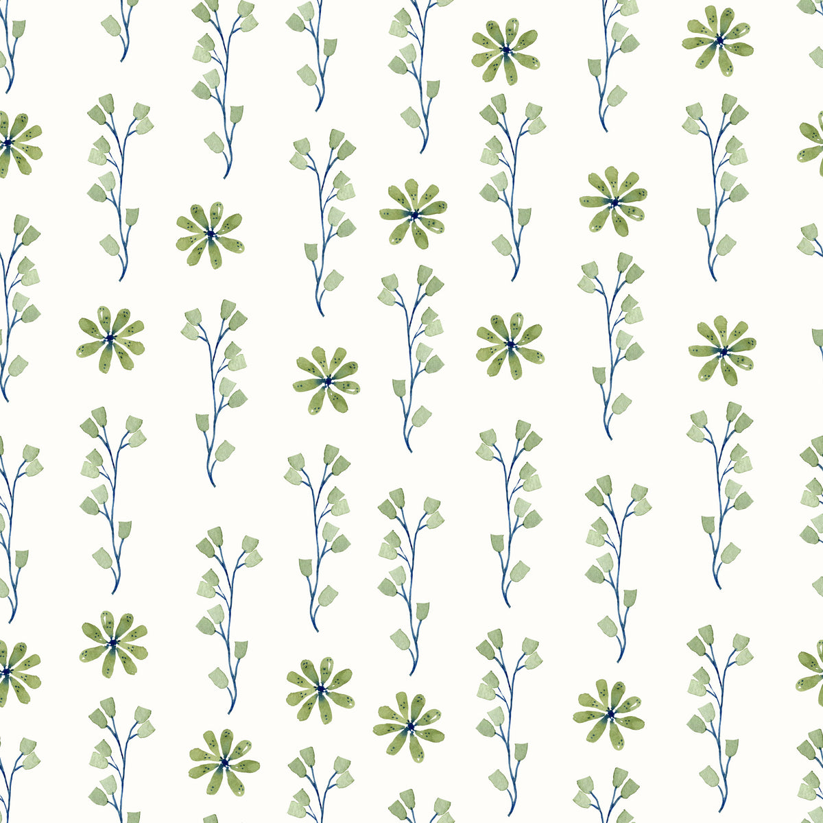 Minimalist Green Sprig Botanical Wallpaper⁠