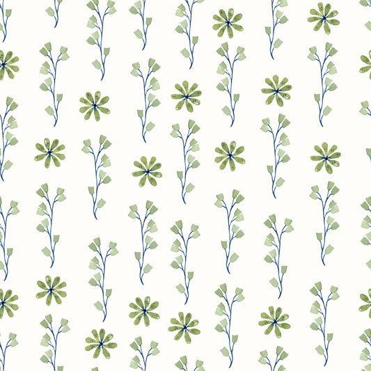Minimalistische botanische behang met groene takjes