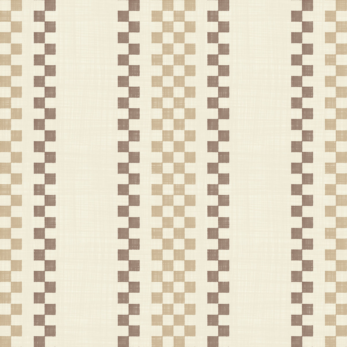Ticking Checker-striber - beige og chokolade-tapet in your room — zoomed
