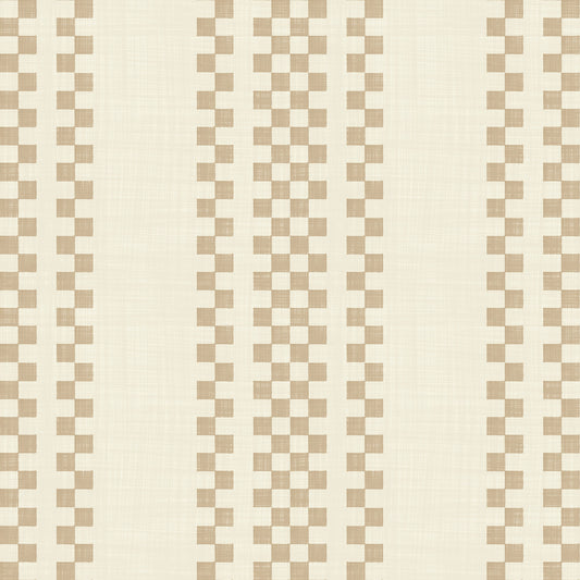 Ticking Checker Stripes - Beige-tapetti