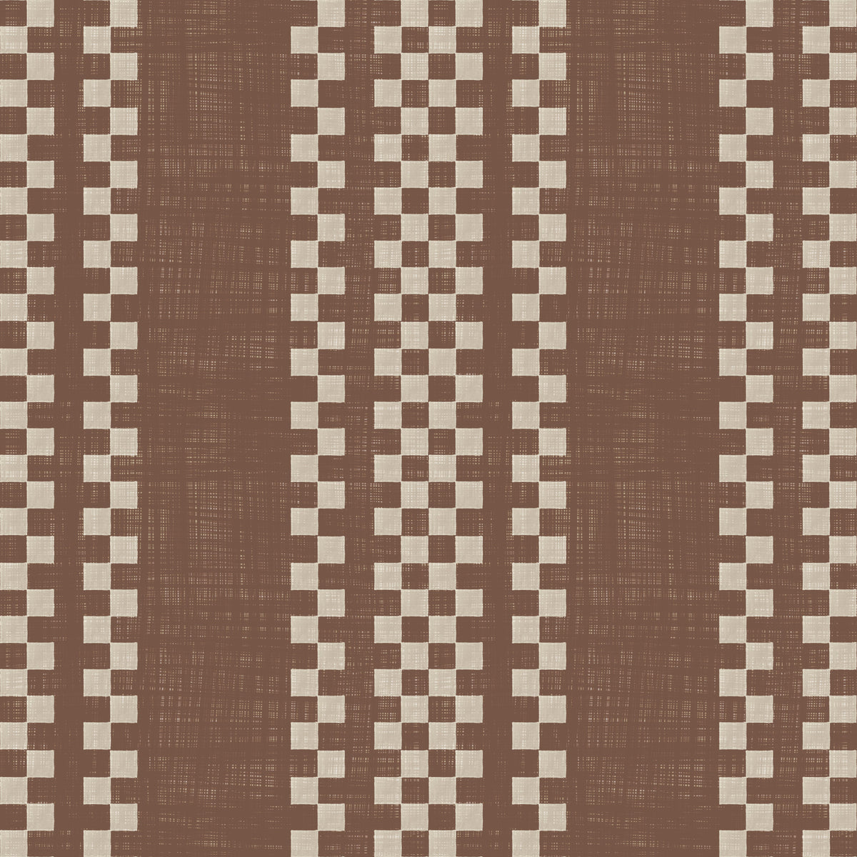 Ticking Checker Stripes - Chocolate Canvas Wallpaper⁠ in your room