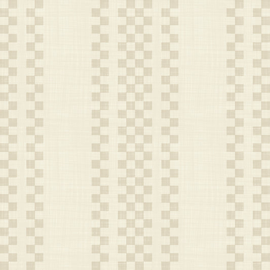 Ticking Checker Stripes - Cream Wallpaper⁠