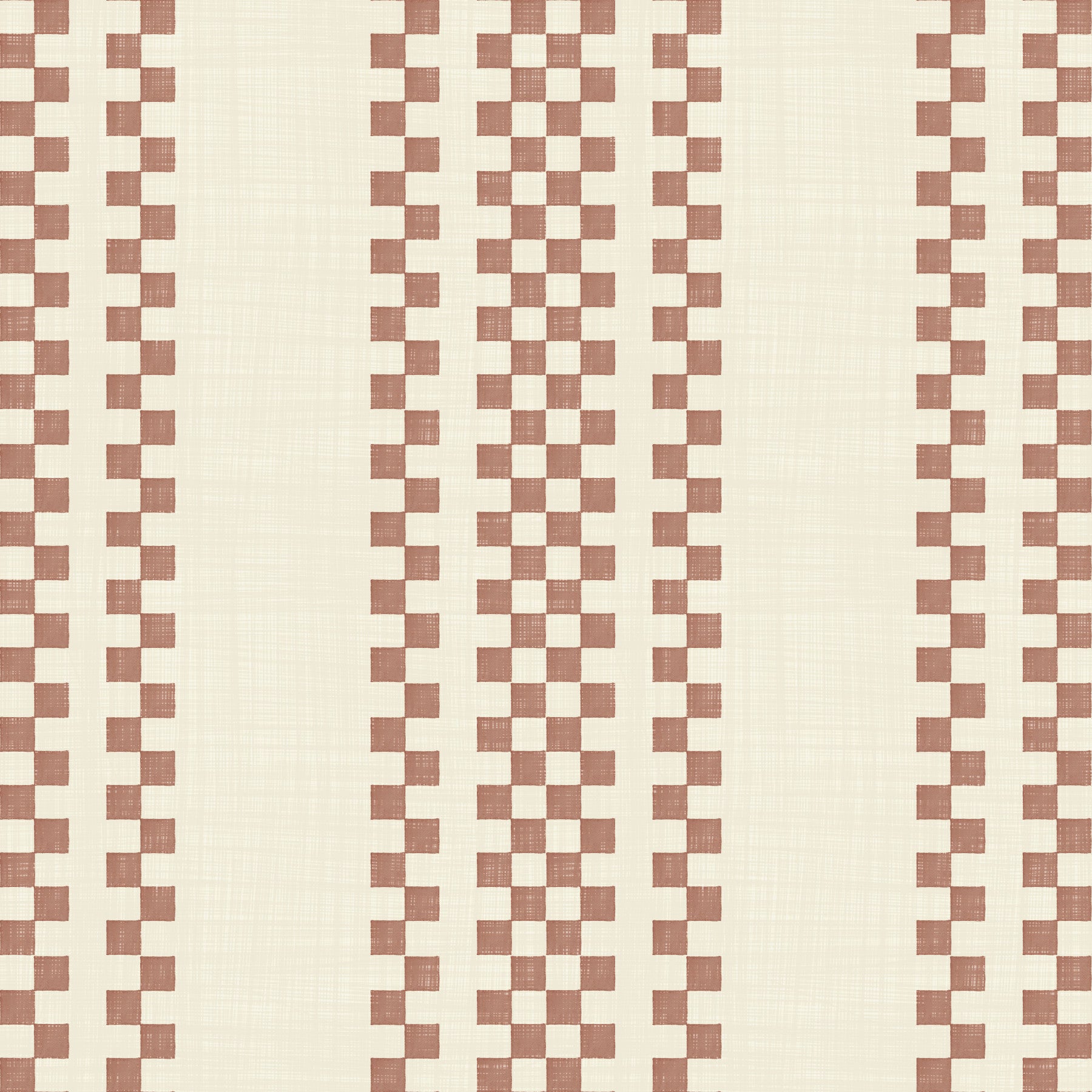 Papel de parede às riscas axadrezadas finas - terracota