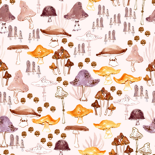 Papier peint à motif de champignons des bois à l’aquarelle⁠