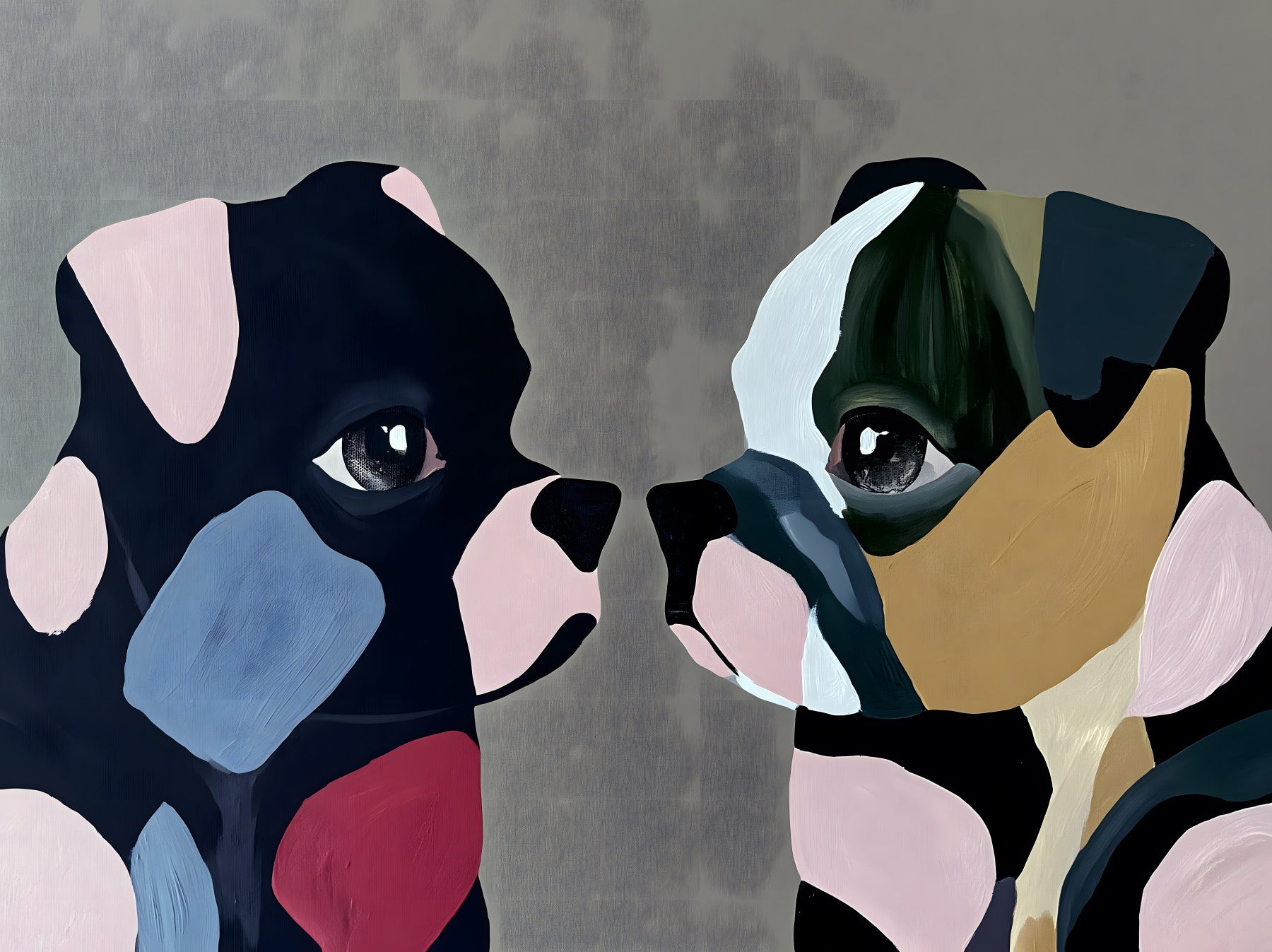Abstrakte Hundebegleiter-Wandtapete