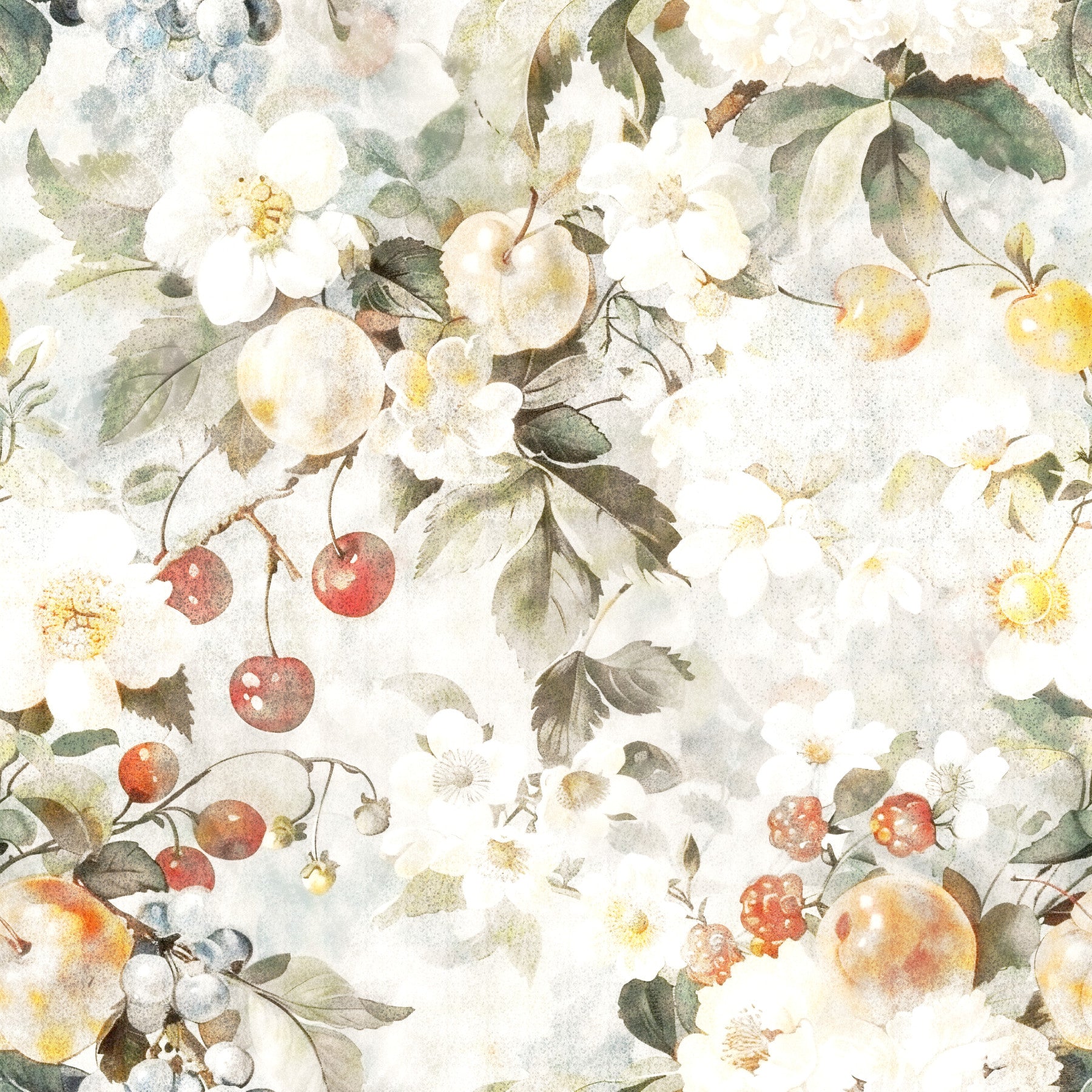 Carta da parati botanica Raccolto del Frutteto Rustico