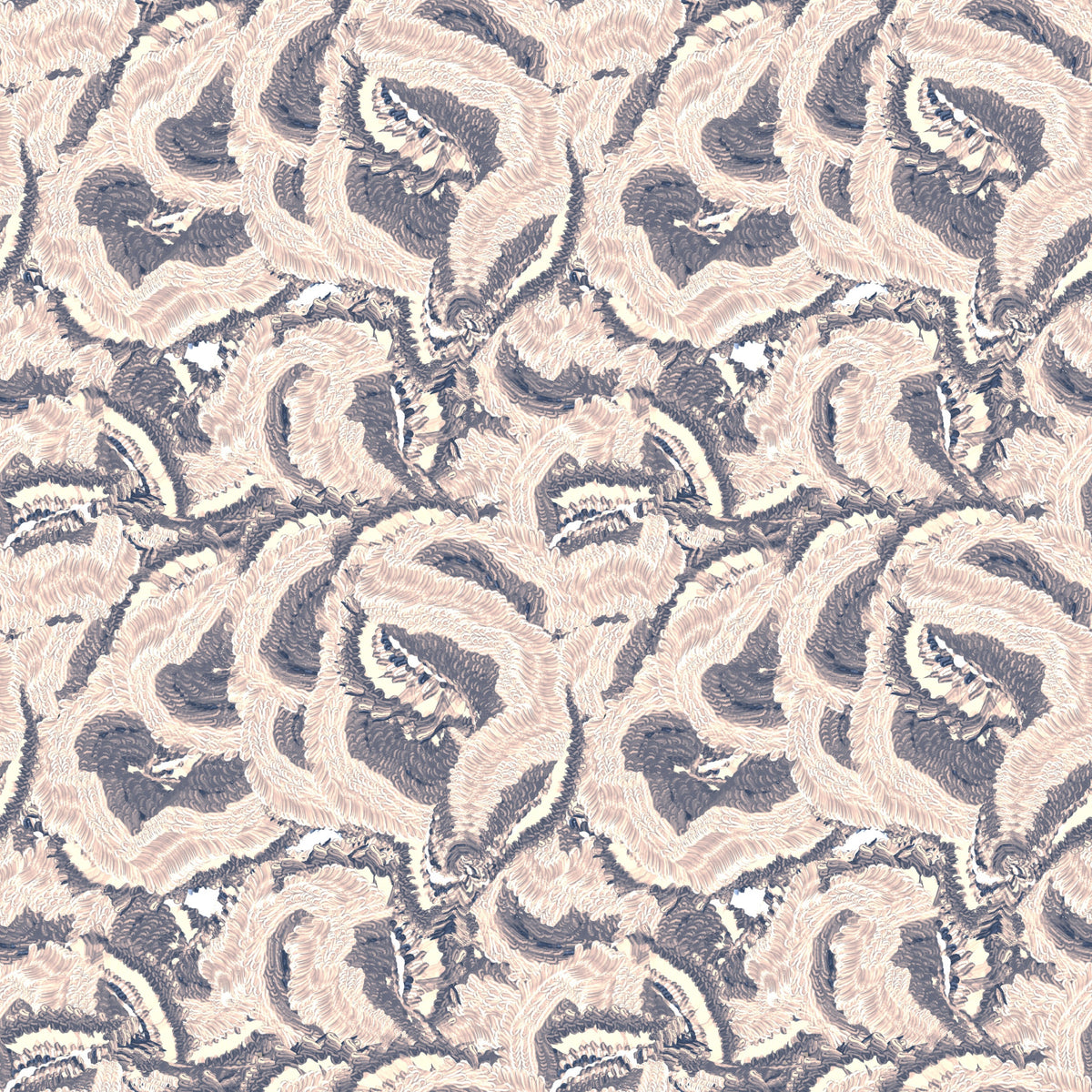 Tapete mit abstrakten, geschichteten Wellen in Beige in your room
