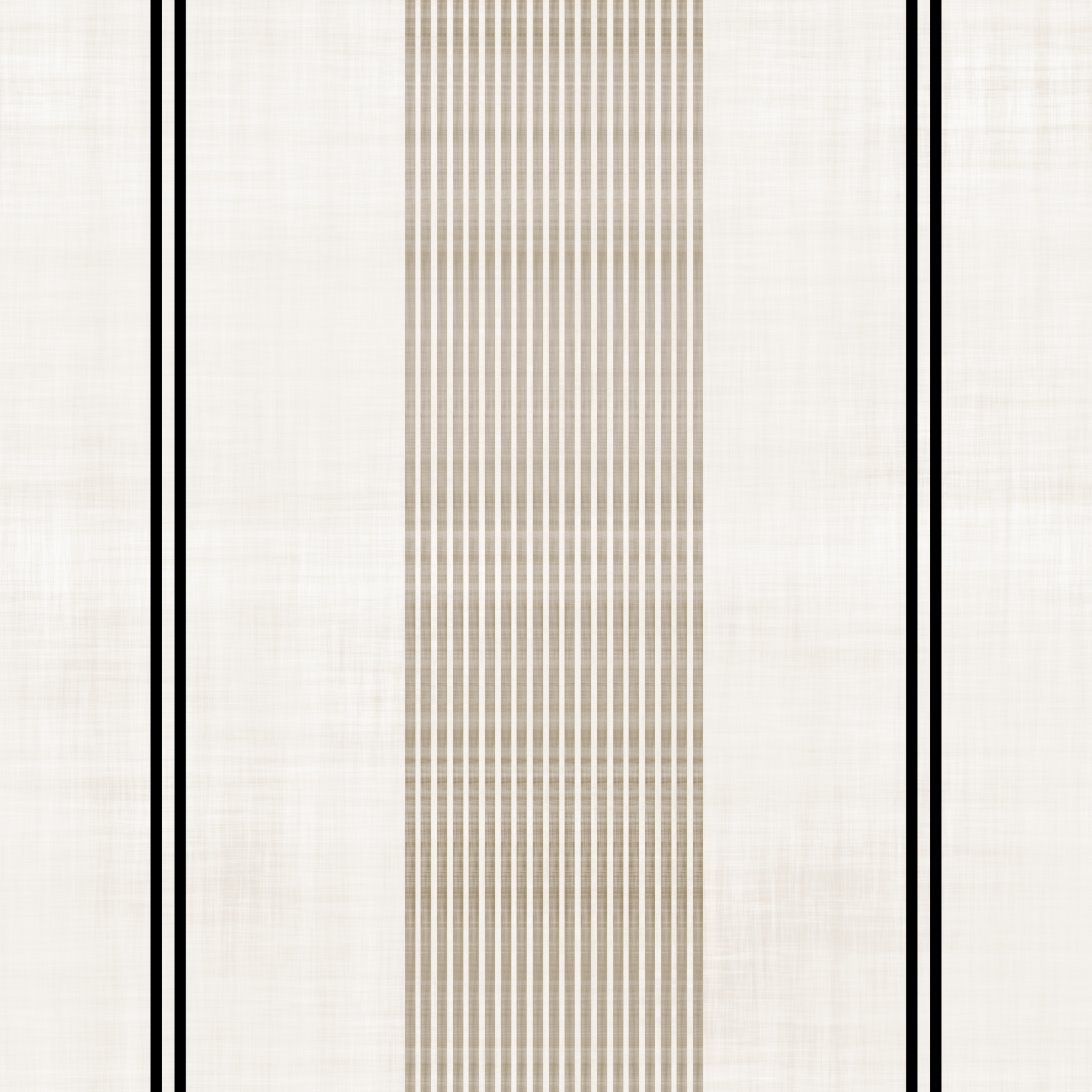 Papel de parede com textura de linho às riscas bege e pretas