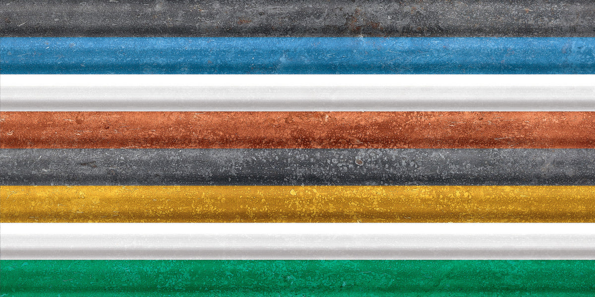 Veelkleurige getextureerde horizontale strepen als behangmuurschildering in your room — zoomed