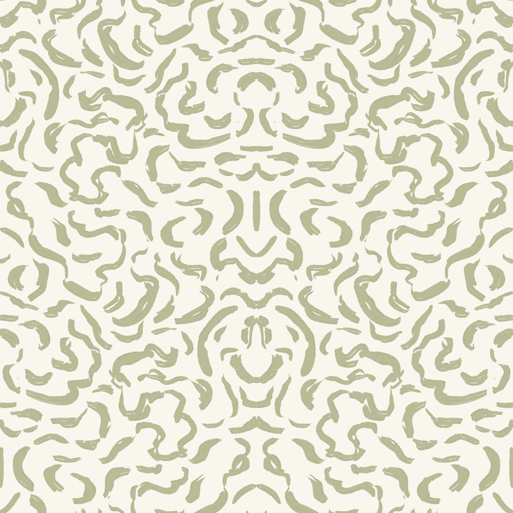 Papel de parede minimalista com linhas de pinceladas em verde-sálvia