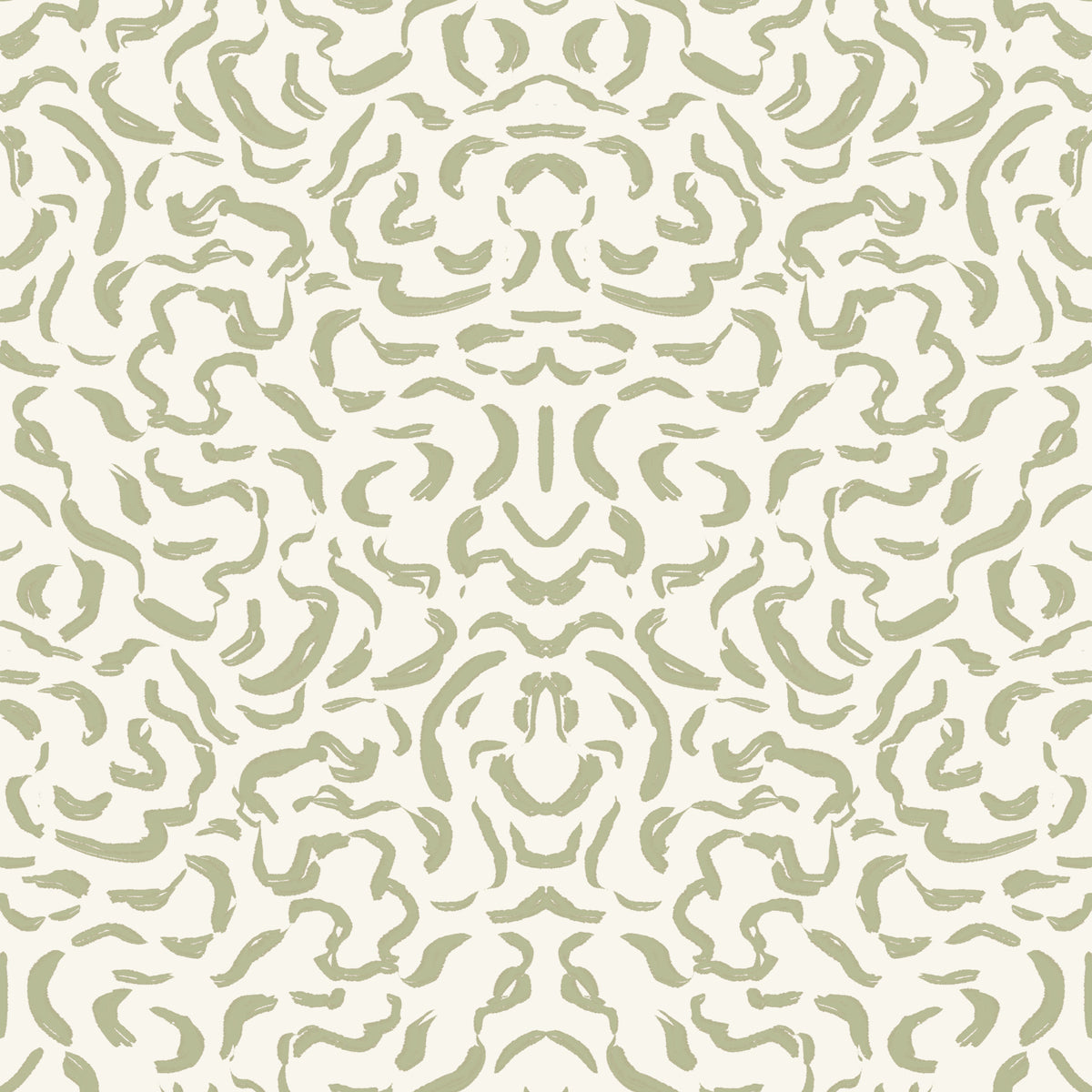 Papel de parede minimalista com linhas de pinceladas em verde-sálvia in your room — zoomed