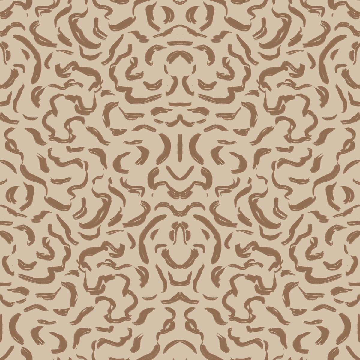 Papier peint à motif organique de coups de pinceau moka in your room — zoomed