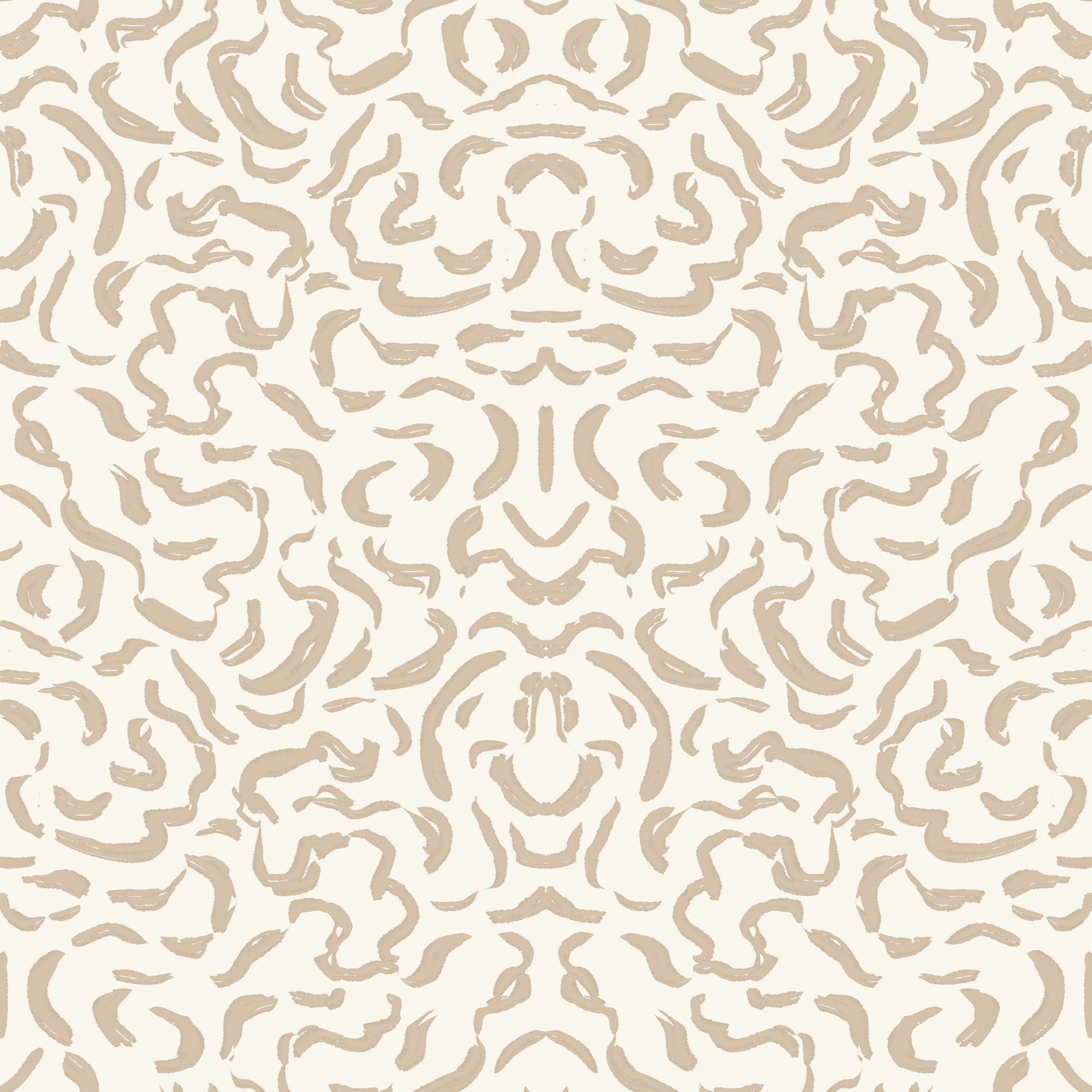 Carta da parati beige con curve disegnate a mano