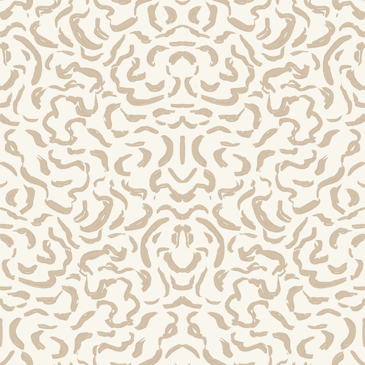 Carta da parati beige con curve disegnate a mano in your room — zoomed