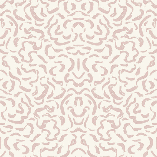 Papier peint à arabesques rythmiques abstraites vieux rose