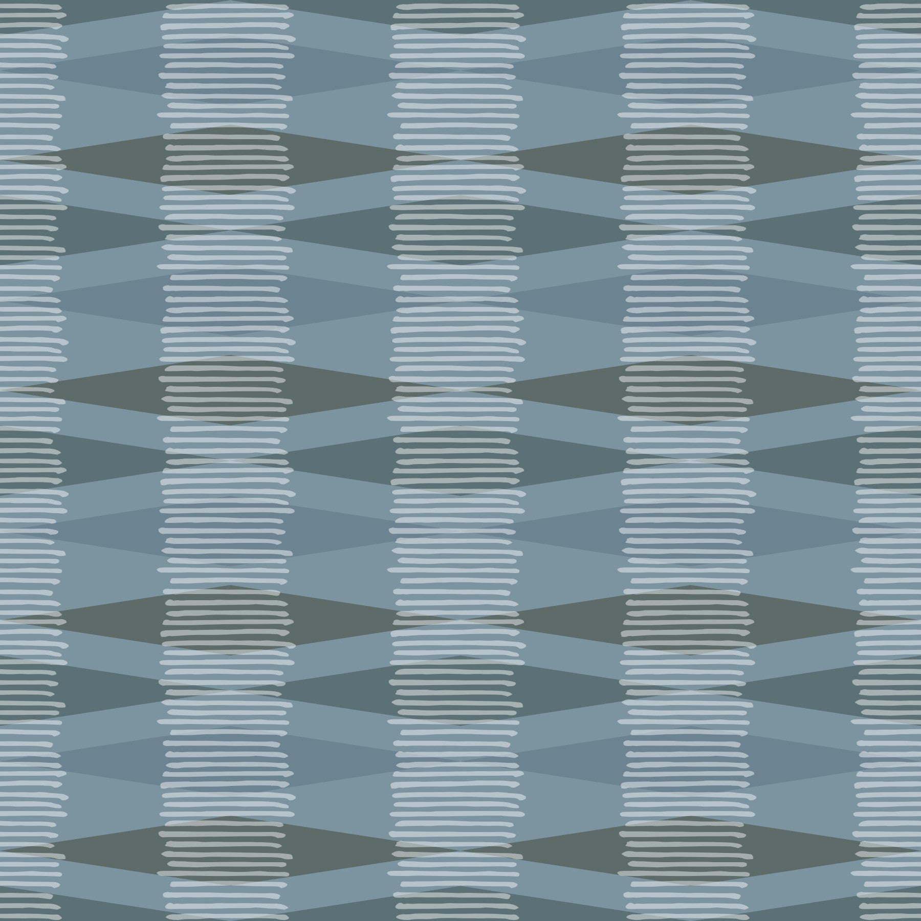 Tapete mit geometrischen Streifen in Küstenblau