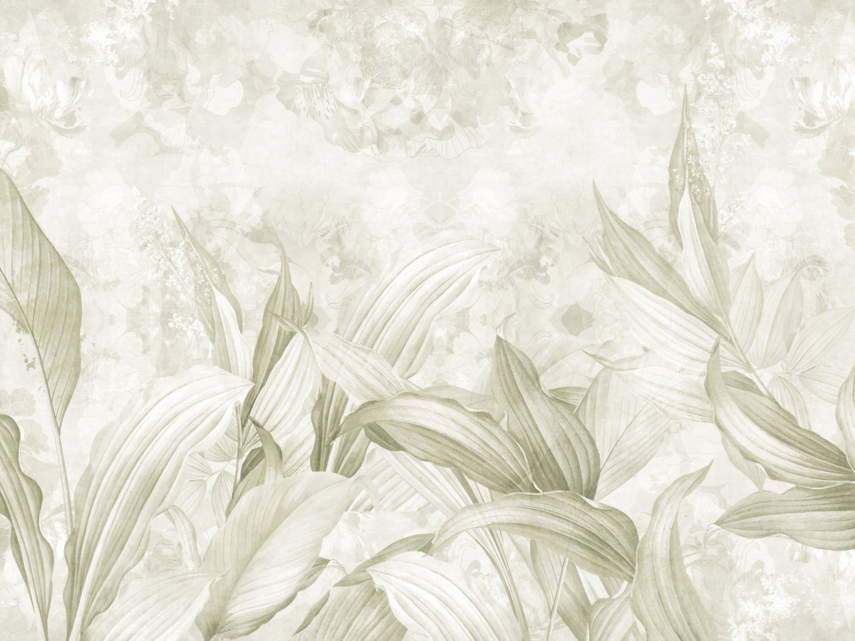 Botanisches Wandbild in sanftem Naturcreme in your room