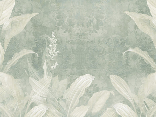 Wandbild mit botanischen Blättern in Nebelsalbei