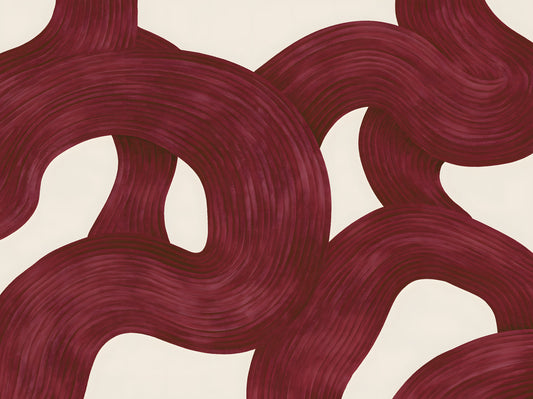 Deep Burgundy Intertwined Arches Wall Mural