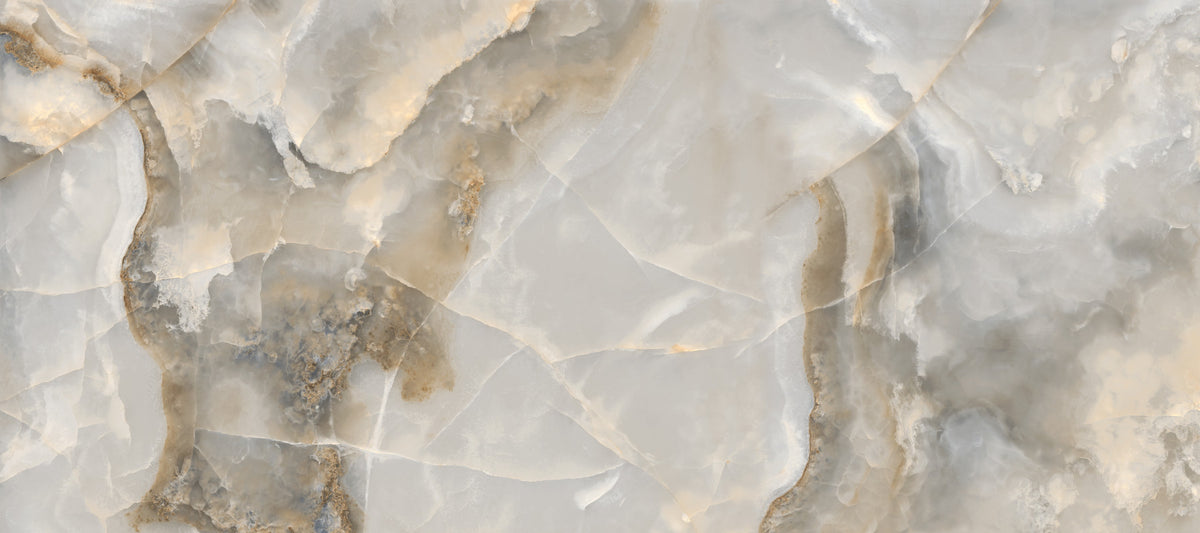Papier peint panoramique à la texture de pierre abstraite dans des tons neutres in your room — zoomed