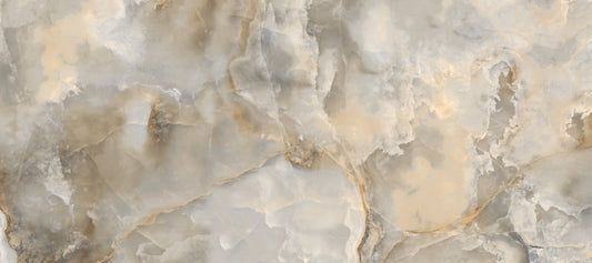 Fotomural de veios de mármore em tons serenos de creme e taupe