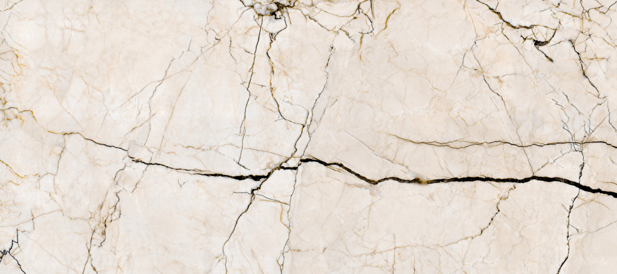 Murale da parete effetto marmo venato color crema e antracite in your room