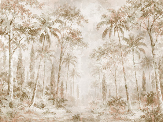 Sepia Jungle Dream Wall Mural