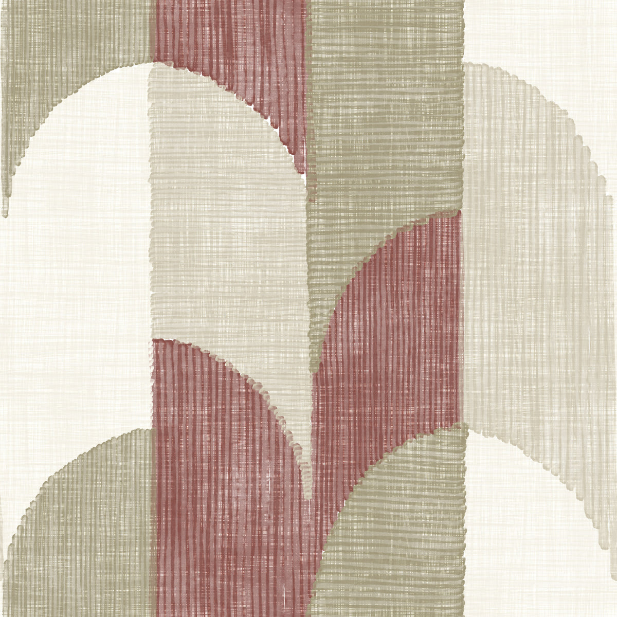 Carta da parati con motivi geometrici materici dipinti a mano, stile rustico da fattoria e tonalità terrose Mid Mod in your room — zoomed