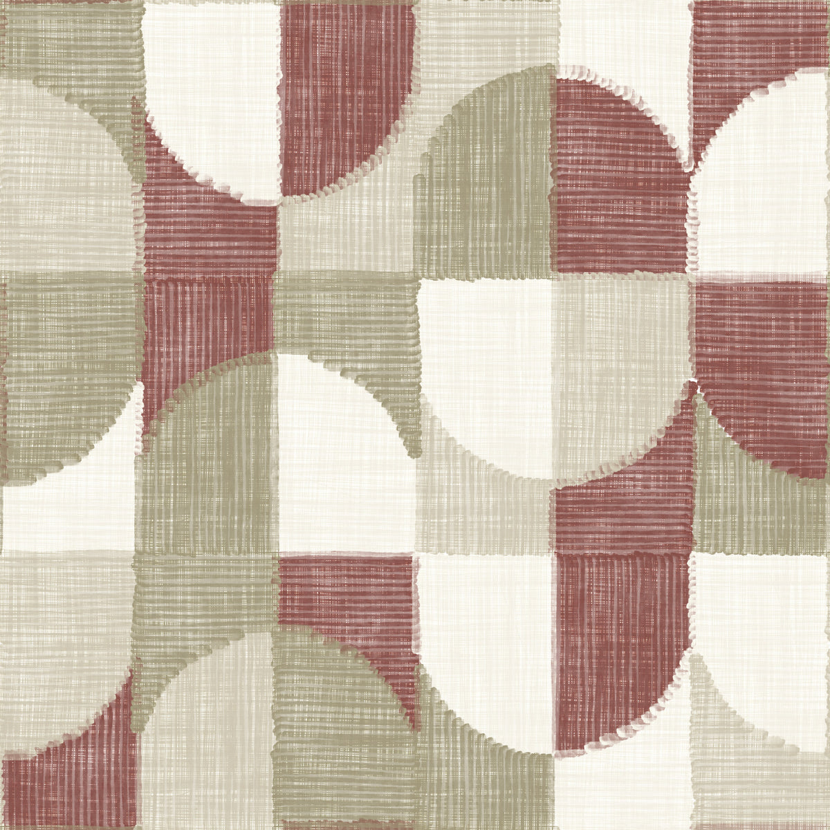 Papier peint à motifs géométriques texturés peints à la main, tons terreux, style rustique de ferme⁠ in your room — zoomed