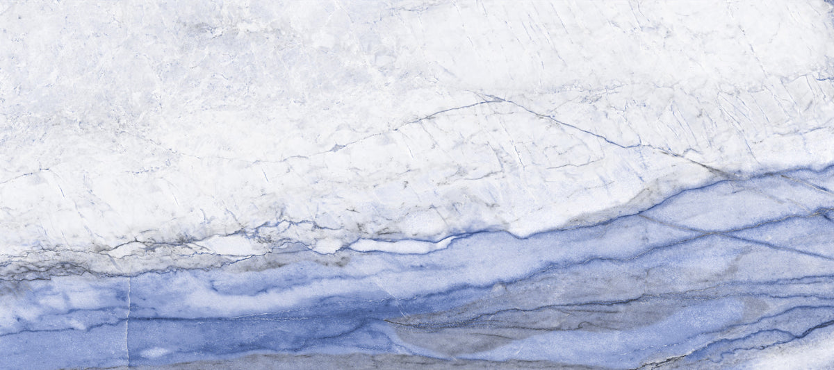 Papier peint panoramique Horizon en marbre veiné bleu in your room — zoomed